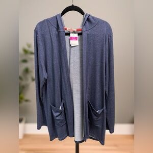 Fresh Produce Sullivan Jacket Hoodie – Indigo w/ Orange Side Stripe